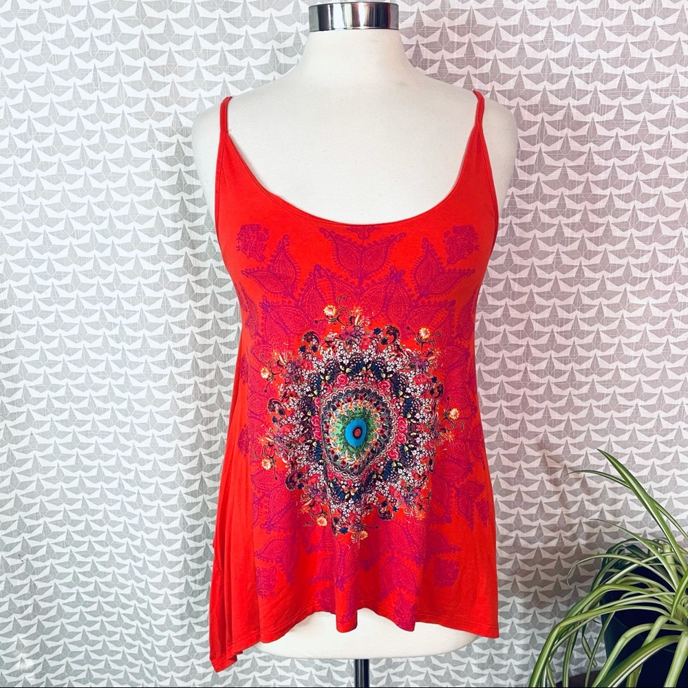 DESIGUAL Geneviere Mandala Floral Boho Tank Top